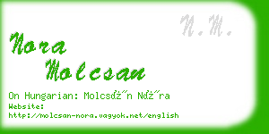 nora molcsan business card